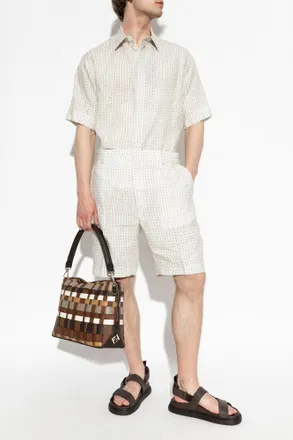 Fendi Linen Shorts, Mens, White
