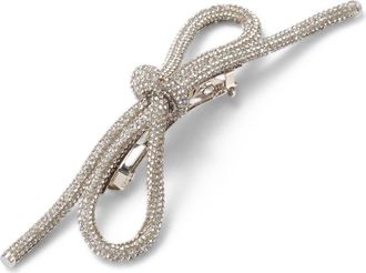 Lelet NY Sasha Crystal Bow Barrette in Rhodium at Nordstrom
