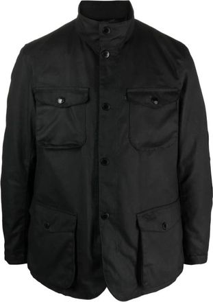 Barbour Jassen, Heren, Zwart, XL, Katoen, Ogston Wax Jacket