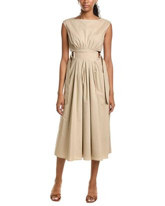 Kenneth Cole Sleeveless D-Rings Tie Midi Dress