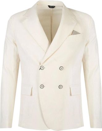 Xagon Man Dubbelrijige Blazer - Heren - Jassen - Beige - Maat: L Leer