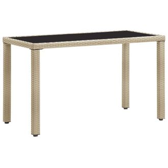 vidaXL Mesa De Jard&iacute;n De Rat&aacute;n Sint&eacute;tico Beige 123x60x74 Cm Vidaxl