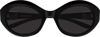 Balenciaga Oversized Ovale Zonnebril - Dames - Zonnebrillen - Zwart - ONE Size - Nylon - Accessoires