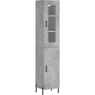 vidaXL vidaXL Credenza Grigio Cemento 34,5x34x180 cm in Legno Multistrato