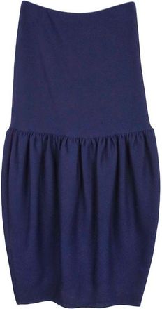 Victoria Beckham Klein Blue Crepe Peplum Hem Skirt Size XS
