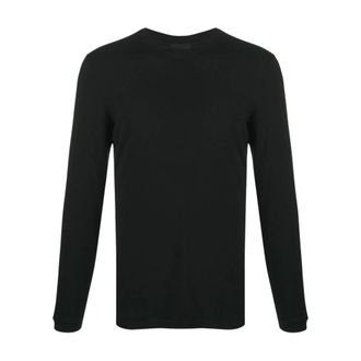 Giorgio Armani Round-neck Knitwear, male, Black, Size: 3XL Crewneck sweater