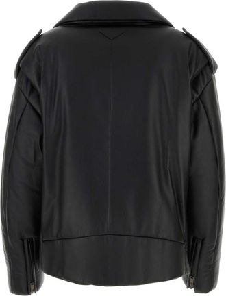 Prada Womens Black Nappa Leather Padded Jacket Nero Agnello Giacche Pelle