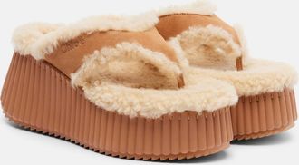 Chloé Chloé Nama 80 suede platform thong sandals