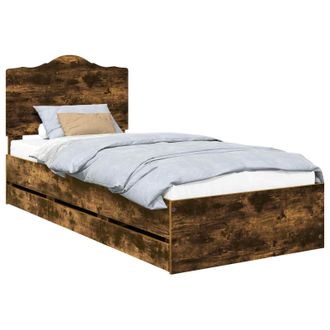 vidaXL Estructura De Cama Roble Ahumado 75 X 190 Cm Madera Ingenieril Vidaxl