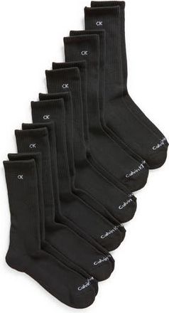 Calvin Klein 6-Pack Cushion Crew Socks in Black at Nordstrom Rack