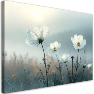 Feeby Cuadro En Lienzo Flores Silvestres Blancas 100x70