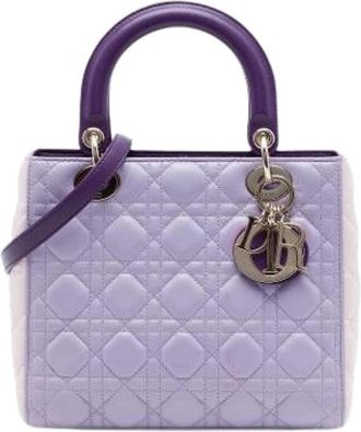 Dior Pre-owned Lady Dior Handtas - Dames - Vintage Handtas - Paars - ONE Size - Leer - Vintage