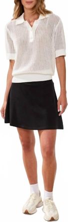 Tribal Techno Lux Pull On Flare Skorts In Black