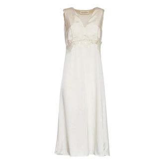 P.A.R.O.S.H. Midi Dresses, female, White, Size: S Abito lungo smanicato Scollatura a V