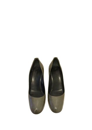 Gucci Vintage Grey Patent Wedge Heeled Pumps Size 39