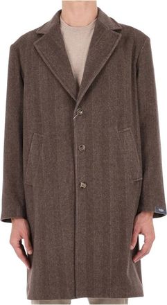 Barba Resca-patroon Kasjmierjas - Heren - Mantel - Bruin - L - Kasjmier - Jassen