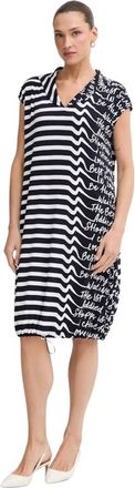 Joseph Ribkoff Conversational Print Cocoon Jurk - Dames - Casual kleedjes - Blauw - 3XL - Polyester - Kleedjes