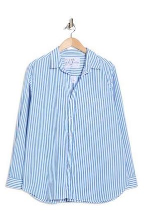 Frank & Eileen Relaxed Fit Cotton Button-Up Shirt in Classic Blue White Stripes at Nordstrom Rack, Size Xx-Small