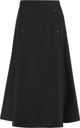 Moncler Rokken, Dames, Zwart, XS, Wol, Gonna Midi in Wol M&eacute;lange