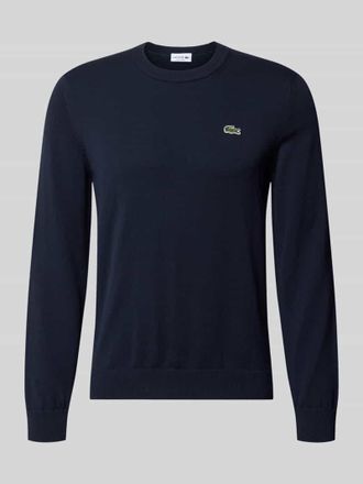 Lacoste Regular Fit Strickpullover aus Baumwoll-Mix in Marine, Gr&ouml;&szlig;e XXXL