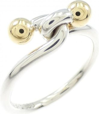 Tiffany & Co. Silver Yellow Gold Yellow Gold (18K) Silver 925 Band Ring (Pre-Owned)