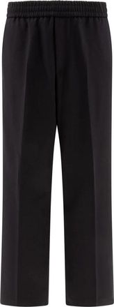 Golden Goose Geklede broek met elastische tailleband - Heren - Straight fit broeken - Blauw - S - Wol - Broeken