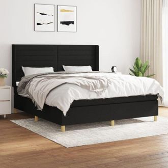 vidaXL Vidaxl - Cama Box Spring Con Colch&oacute;n Tela Negro 160x200 Cm