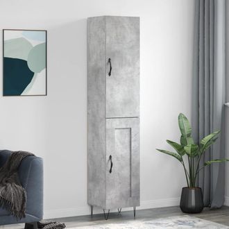 vidaXL Vidaxl - Aparador De Madera Contrachapada Gris Hormig&oacute;n 34,5x34x180 Cm