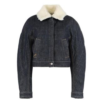 Jacquemus Denim Jackets, female, Blue, Size: XS Aviator jacket de-N&icirc;mes Ovalo