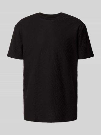 A|X Armani Exchange Regular Fit T-Shirt aus reiner Baumwolle mit Strukturmuster in Black, Gr&ouml;&szlig;e S