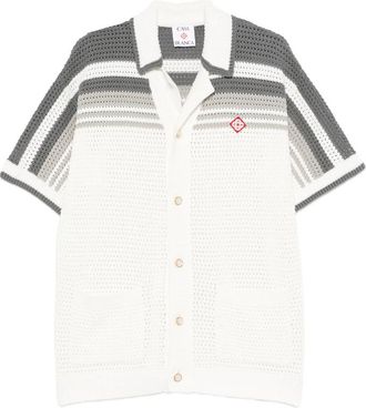 Casablanca Striped Crochet Shirt