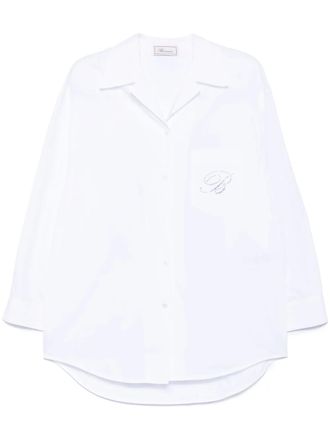Blumarine logo-embellished shirt - women - Cotton - 40 - White