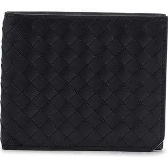 Bottega Veneta Intrecciato Piccolo Leather Bifold Wallet in 1263 Black/Thunder-Silver at Nordstrom