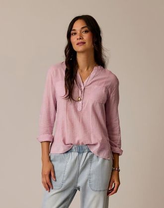 Carve Designs Dylan Textured Shirt in Light Dusk at Nordstrom, Size Xx-Small