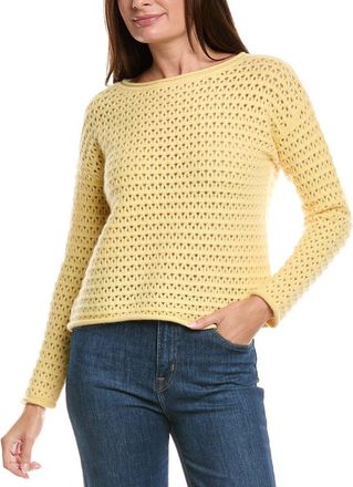 The Cashmere Project The Cashmere Project Boat Neck Pointelle Cashmere Sweater