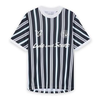 Lyle & Scott Prep Stripe Football Shirt - Heren - Tops - Blauw - Maat: M