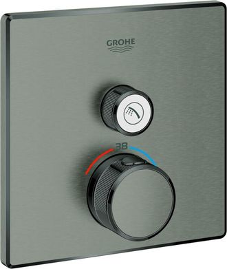 GROHE Termostato Grohtherm Smartcontrol Angular, 1 V&aacute;lvula De Cierre Grafito Duro Cepillado Grohe