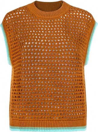 Sunshine Tienda Coastal Kennedy Sweater Vest In Brown