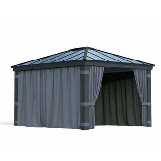 Palram Curtain Set for Dallas 12 x 14 Gazebo - W409 cm (Gazebo Not Included) in Grey