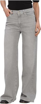 7 For All Mankind Lotta Wijde Jeans - Dames - Regular Fit Jeans - Grijs - W26 - Jeans