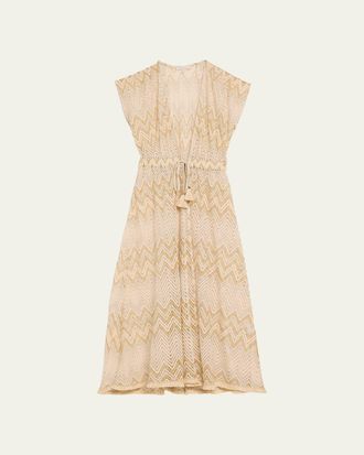 Ramy Brook Chevron Katherine Caftan Coverup