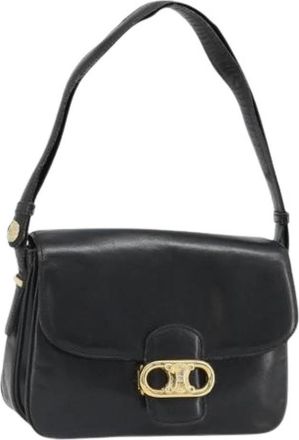 Celine Pre-owned Vintage Leren Schoudertas - Dames - Vintage Schoudertas - Zwart - ONE Size - Leer - Vintage