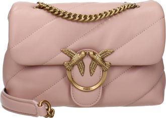 Pinko Pinko Damess Love Puff Schoudertas Roze/Poederroze Leer