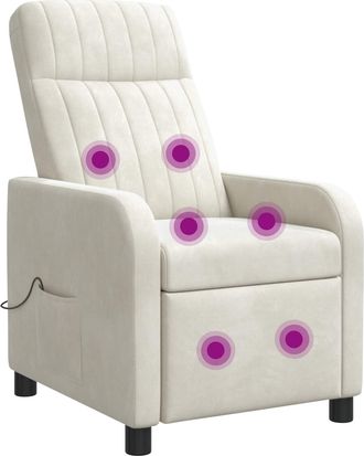vidaXL Silla De Masajes Reclinable Crema Pwnedbylord666ywh Vidaxl