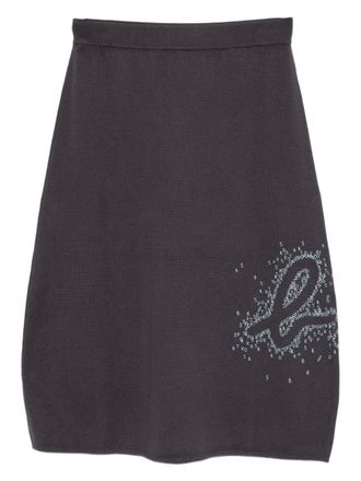 Sport b. logo knitted skirt - women - Cotton - 2 - Grey