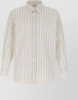 Saint Laurent striped cassandre shirt with button-down collar