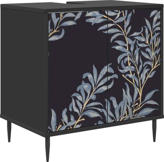 vidaXL Mueble De Cuarto De Ba&ntilde;o Dokkum Roble Negro 60 X 40 X 61 Cm Vidaxl
