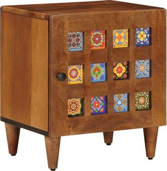 vidaXL Vidaxl Armario De Noche Marr&oacute;n - Armario De Noche Marr&oacute;n 40 X 33 X 46 Cm Madera De Mango Maciza