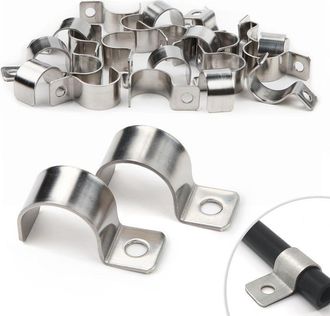 OEM 25 Piezas De Abrazaderas R&iacute;gidas De Malla Met&aacute;lica De 20 Mm En Forma De U De Acero Inoxidable Para Montaje En Pared, Para Cables Y Tuber&iacute;as De Agua De