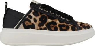 Alexander Smith Wembley Donna in gevlekt ponyhaar en zwarte leren hak - Dames - Sneakers - Veelkleurig - 40 EU - Schoenen